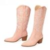 Fashion Fashion Handmade Embroidered Women's Boots Sexy High Heels Over-the-Knee Boots Shoes for Women Pointed Toe Strippers Long Boots