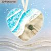 1pc Ocean Heart-shaped Acrylic Pendant - Beach Turtle Pattern Hanging Decor for Christmas Tree Door Wall Car, Ideal Birthday Gift for Family Friends