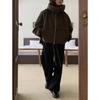 Abrigo de Invierno Holgado de Ocio Color Sólido para Mujer Chaqueta Trench Moda Femenina Elegante Casual Ropa para Mujer
