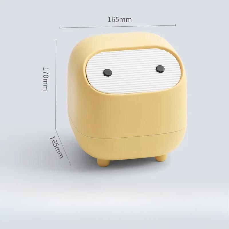 Trash Bin Small Paper Basket Contrasting Color Mini Cute Double-layer Push-type Small Trash Can Desktop Storage Tool Trash Bin