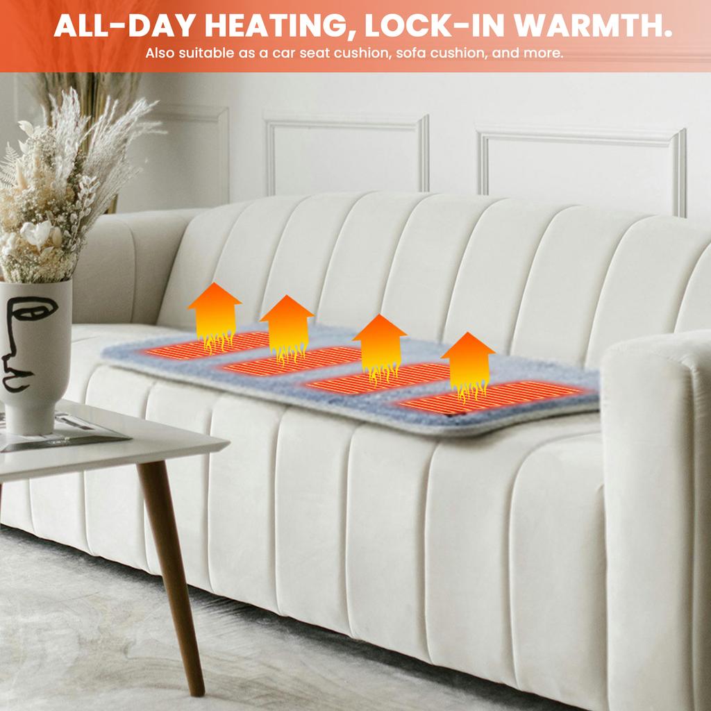 5V USB Heating Pad Seat Warmer Power Bank Not Included Foldable Heating Cushion Foldable Heated Seat Pad for Office/Home Outdoor