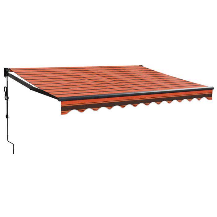 Auvent rétractable automatique orange et marron VIDAXL 3x2,5 m