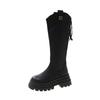 Thick Heel Thick Sole V-mouth High Heel Boots 2025 Thin But Knee Knight Boots Autumn Zipper Thin Boots
