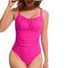 Solid Color One-Piece Bikini Swimsuit