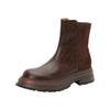 Hand-scratched Leather Autumn and Winter Merard British Style Platform Short Boots Women's Side Zipper Double Suede Chelsea Single Boots