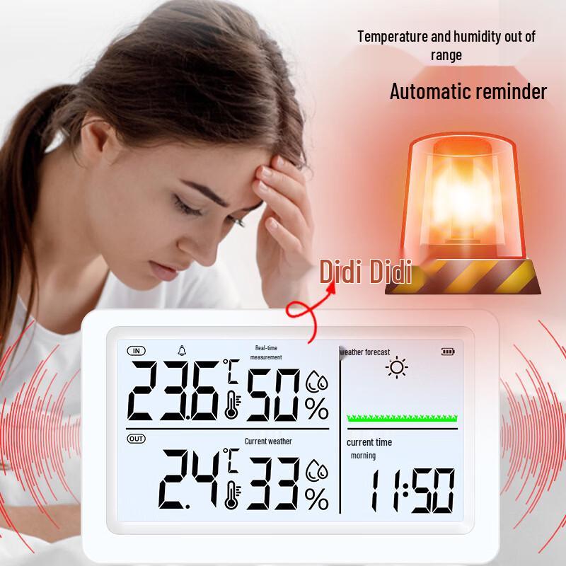 Stazione Meteorologica WiFi Intelligente con Termometro, Igrometro e Allarme