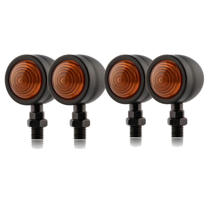 Chrome Bullet Motorcycle Turn Signal Indicator Light Retro Motorbike Blinker Lamp For Honda Yamaha Cafe Racer Bobber Signal Lamp