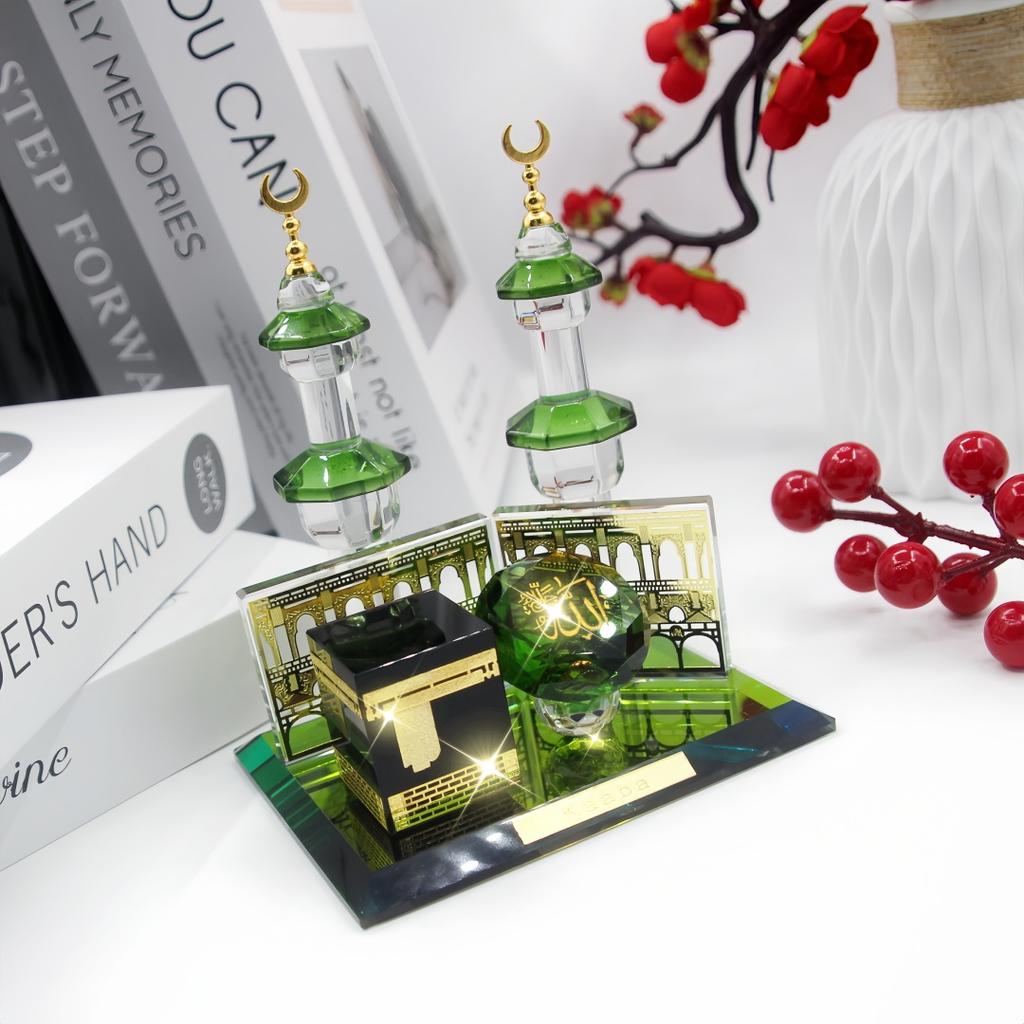 Arabian Style Crystal Glass Crafts Muslim Eid Mubarak & Ramadan Table Decoration for Party
