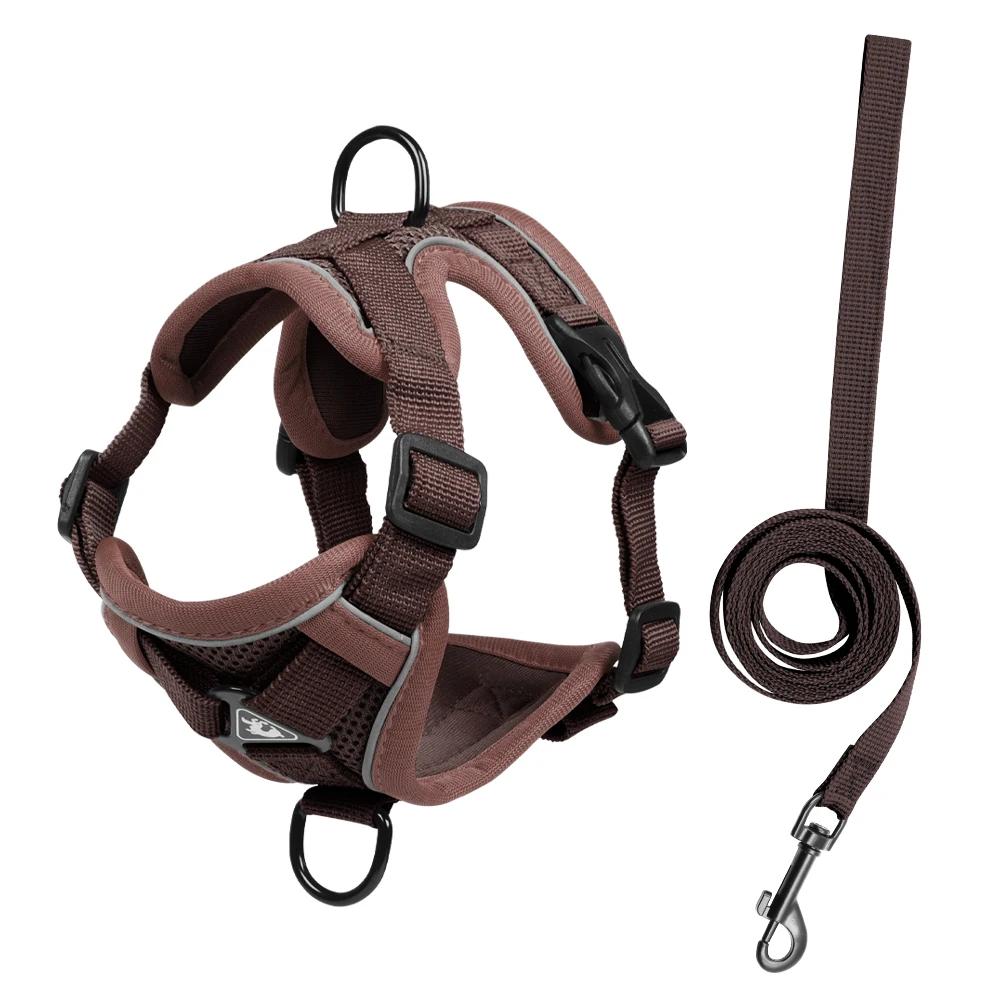 Dog Harness Leash Fordogs Garment For Dog Cat Harness Reflective Breathable And Anti-Shake Puppy Lead