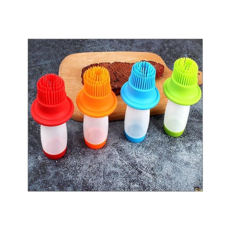 Press Grill Portable Oil Bottle Brush Storage Cover Kitchen Barbecue Gadget