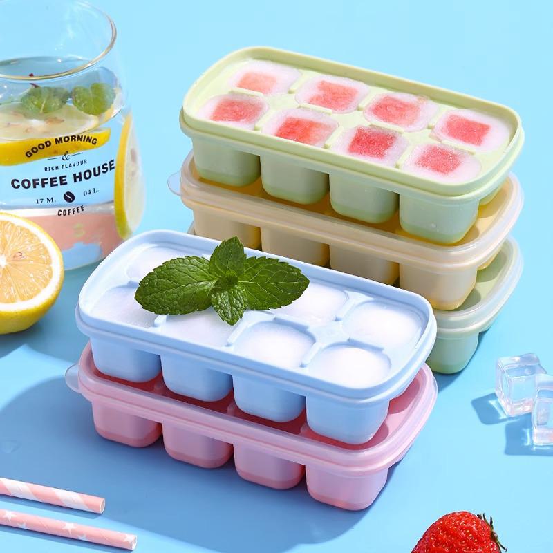 Silicone Ice Cube Tray with Soft Bottom, Mini Ice Mold for Freezer and Storage