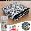 150x125cm DIY Painting Blankets Washable Velvet 24 Coloring Blanket With Markers For Holiday Arts Activities Creative Handcraft