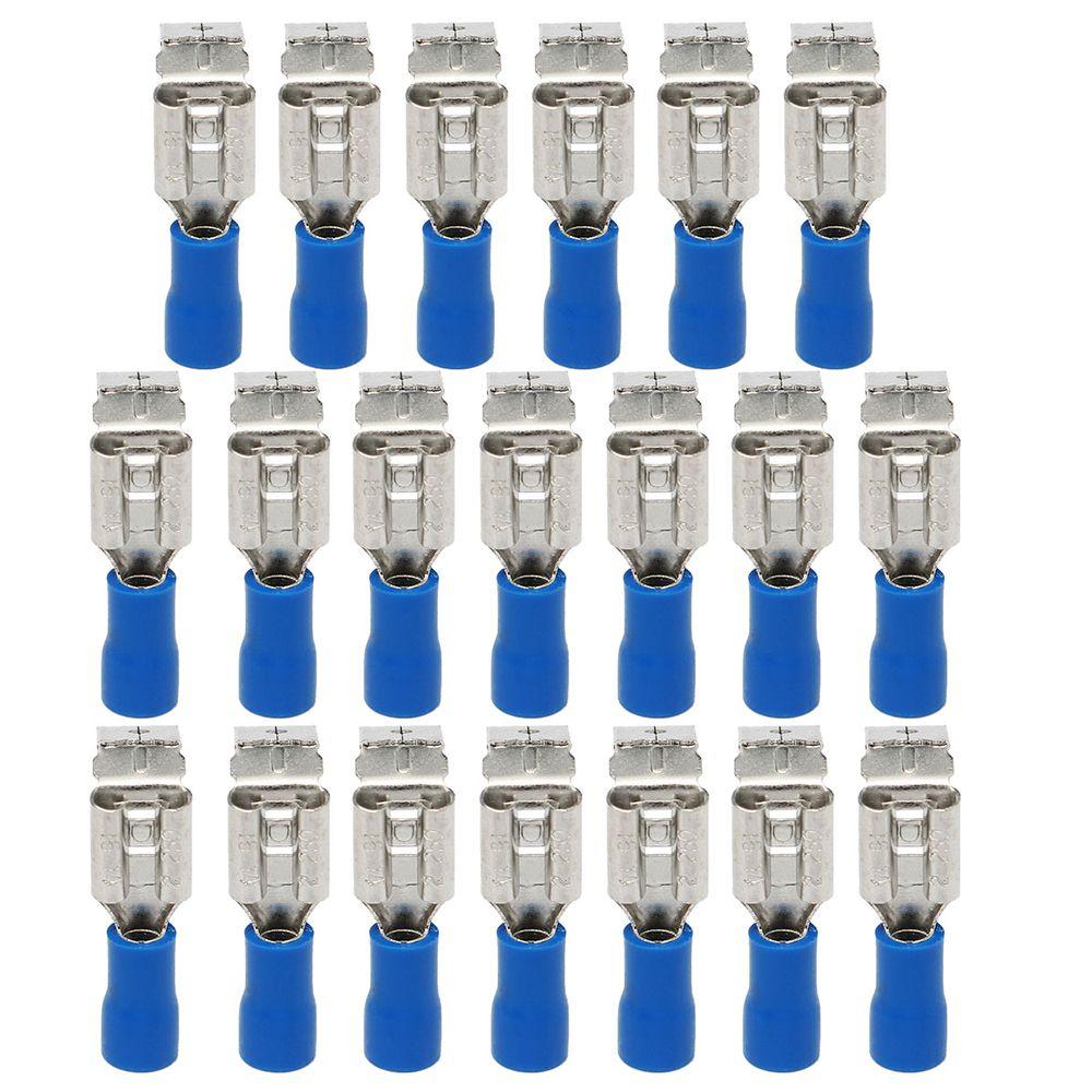 22-10AWG Male 6.3mm Female Wire Cable Connector Terminal Piggyback Insulated Crimp Spade