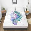 Unicorn Cartoon Fitted Sheets Mattress Cover With Elastic Band 3D Bed Sheet LinensFor Baby Kids Child Girls Boys 180x200 200x200