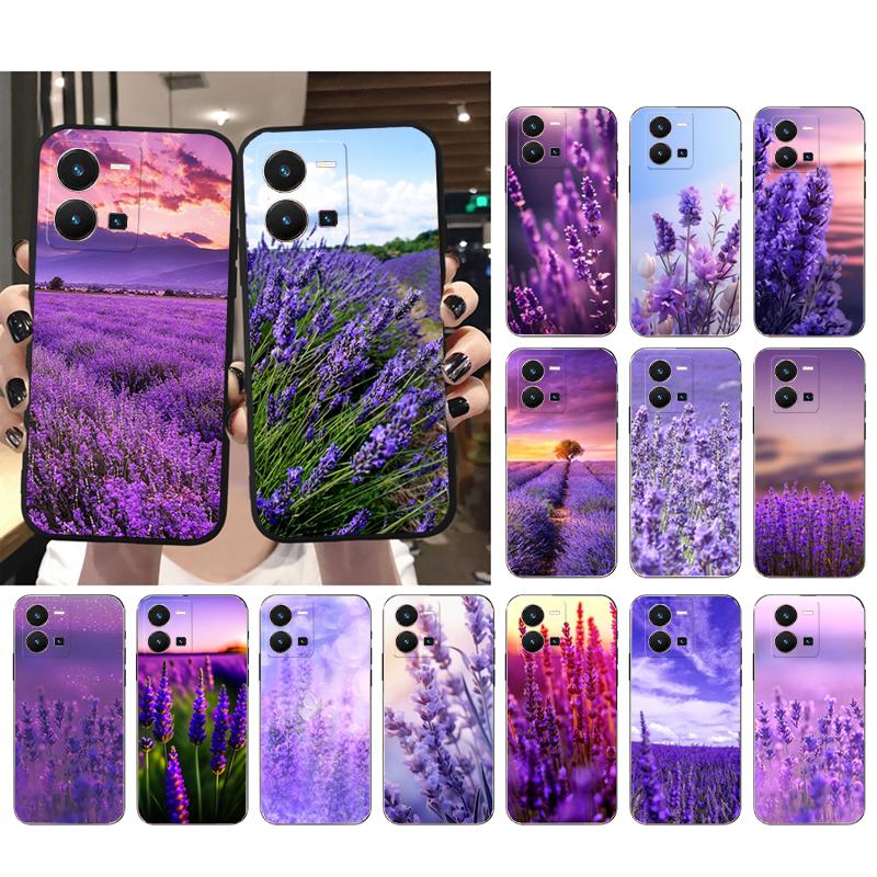 

Чехол для телефона с лавандовым фиолетовым цветком для VIVO Y53S Y33S Y01 Y22S Y31 Y21 Y70 Y21S Y72 V21 V2023 V21E V20 SE iQOO Z8x X100 Pro