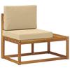 Outdoor End Sofa Natural 91 X 63 X 73 Cm Solid Acacia Wood