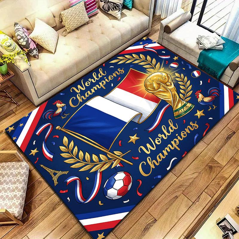 World Cup Football Pattern Square Carpet,Area Rug,Carpet Rug for Living Room Bedroom Sofa Playroom Decor,Non-slip Floor Mat,Holiday Birthday Gifts