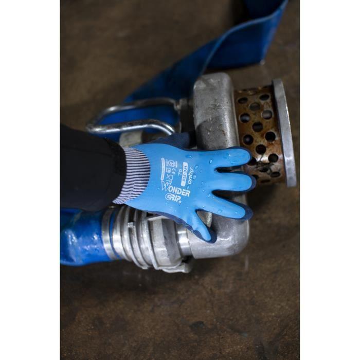 Gants de travail - WONDER GRIP - AQUA-11 WG-318 - Etanche - Adhérence inégalée - Confortable