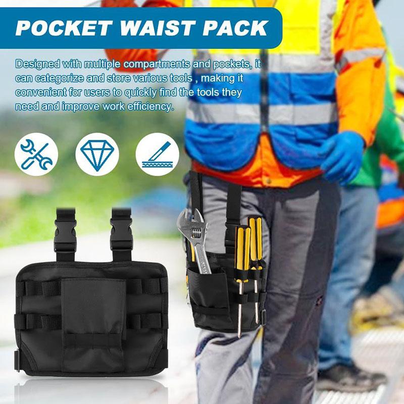 Tool Bag Belt Work With Belt Clip Holster Leg Tool Pouch Tactical Waist Bag Electrician Tool Holder Pocket For Men Maintenance Utility Storage Pack