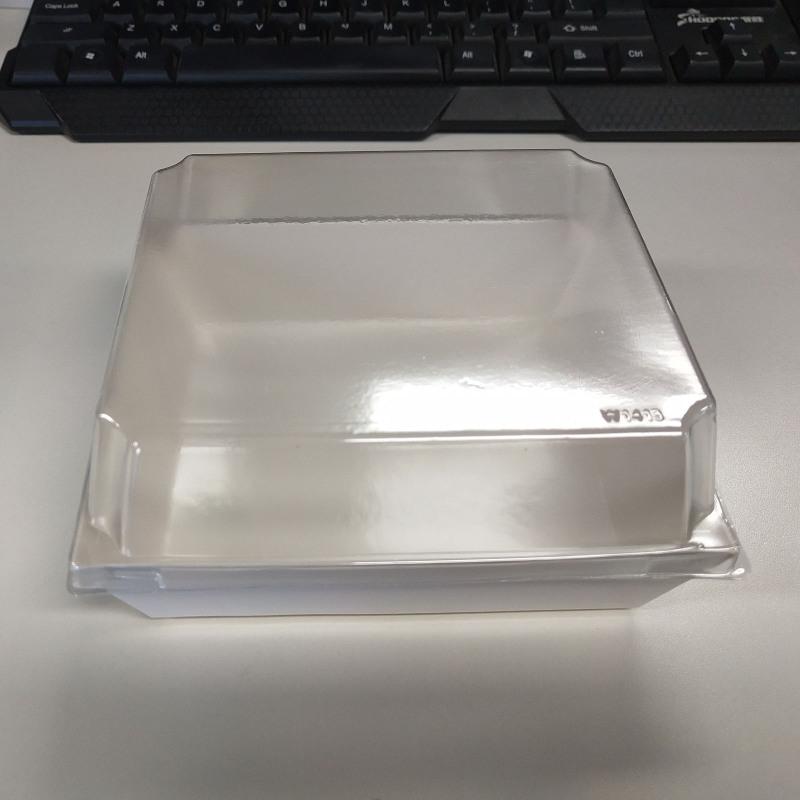 

Коробки для бутербродів 50 шт. Жиростійкі харчові контейнери з прозорими кришками для полуниці, шоколаду White card square box