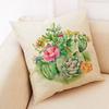 Succulent Cactus Plant Pattern Pillowcase Linen Pillowcase Car Seat Throw Sofa Home Decorative Pillowcase 45*45Cm
