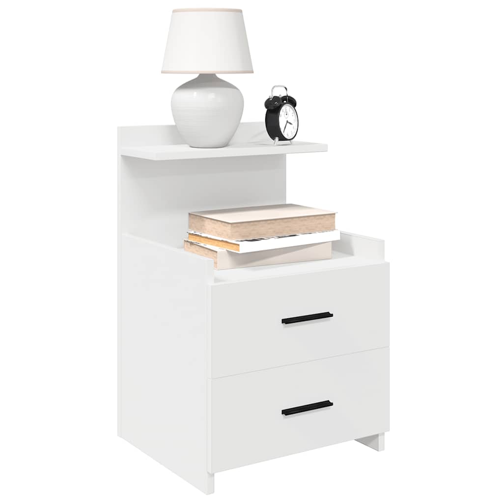 Nightstand with 2 Drawers White 40 x 36.5 x 62 cm