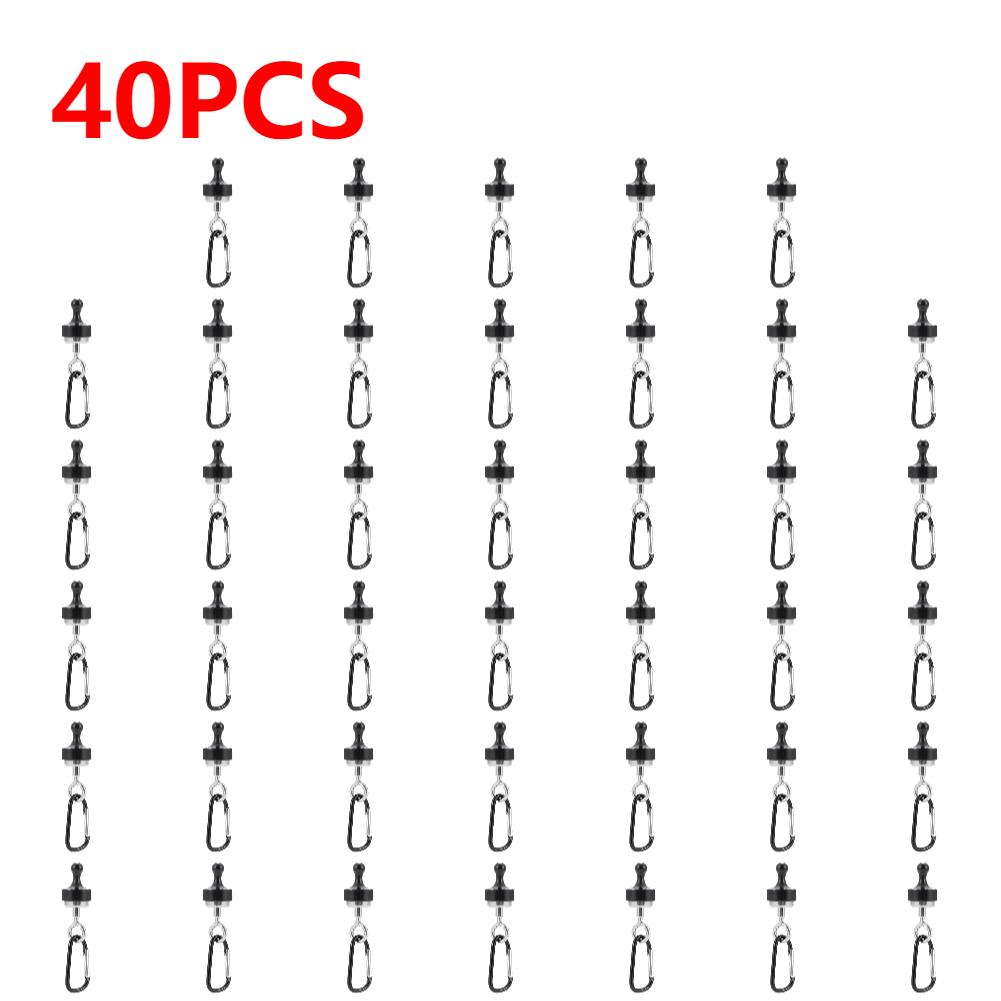 1-40PCS Strong Magnetic Carabiner Portable Tent Canopy Carabiner Magnet Hanger Outdoor Camping Lights Strong Magnetic Hook