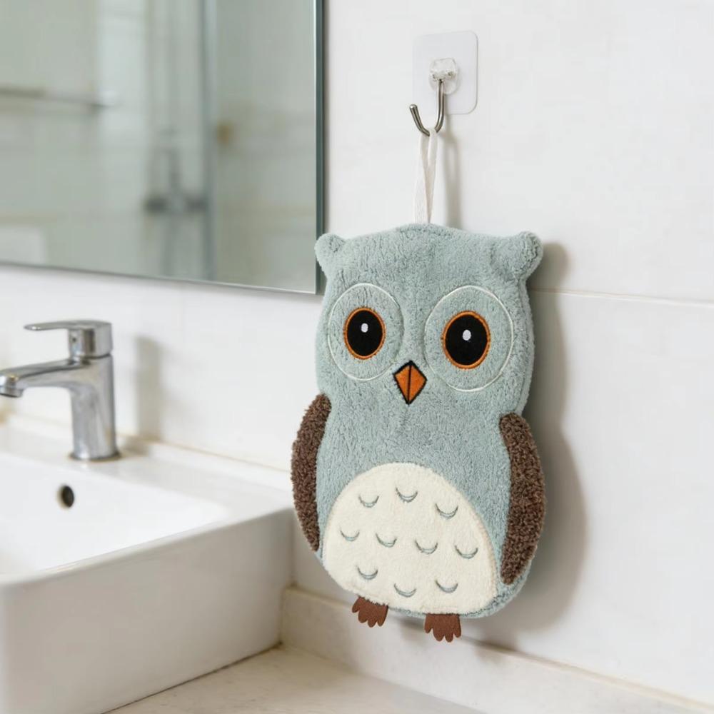 Hangable Kitchen Handkerchief Soft Cleaning Cloth High Quality Owl Hand Towels Kitchen Home