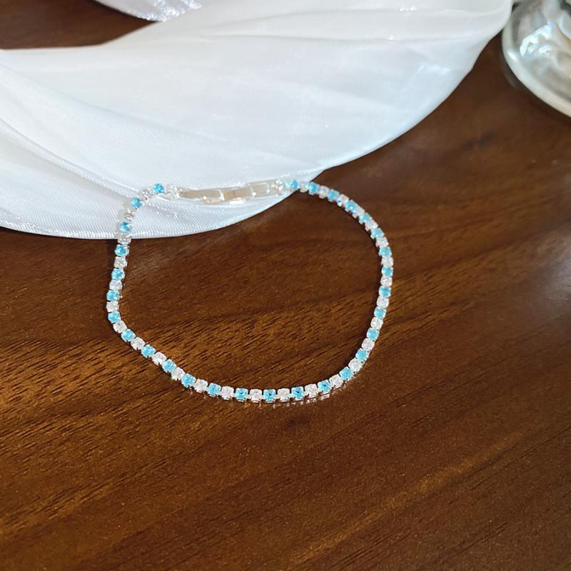 French Palace Style Zircon Glass Beaded Hand Chain With Electroplated Copper For Women Style 2