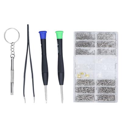Eyeglass Repair Kit Tiny Stainless Steel Sunglass Screws Repair Kit with Screwdriver Tweezer for