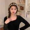 Headwear Pearl Hair Band Korean Style Pearl Hair Hoop Elegant Bow Headband  Party