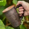 Reine Kupferfarbene Moscow Mule Kaffeetasse Baumstruktur Exquisit Vintage Verdickend Langlebig Wasser 450ml Becher Geflochtener Griff Teetasse