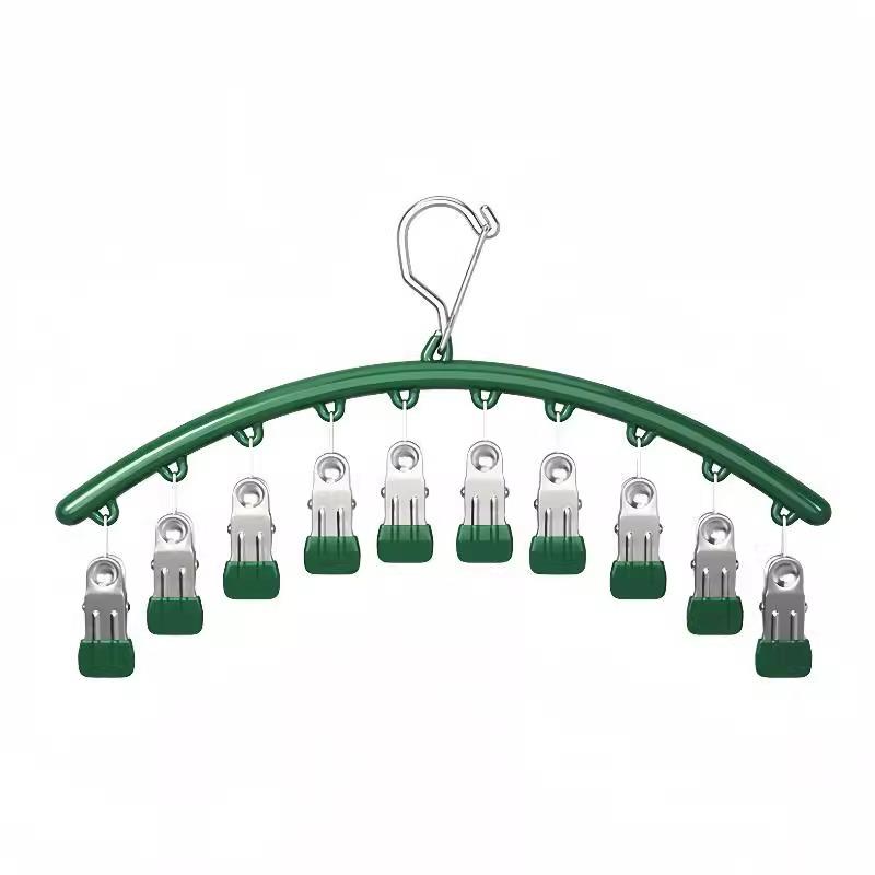 Multifunktionales Plastik-Wäscheständer mit 10 Clips für Socken & Unterwäsche für den Balkon