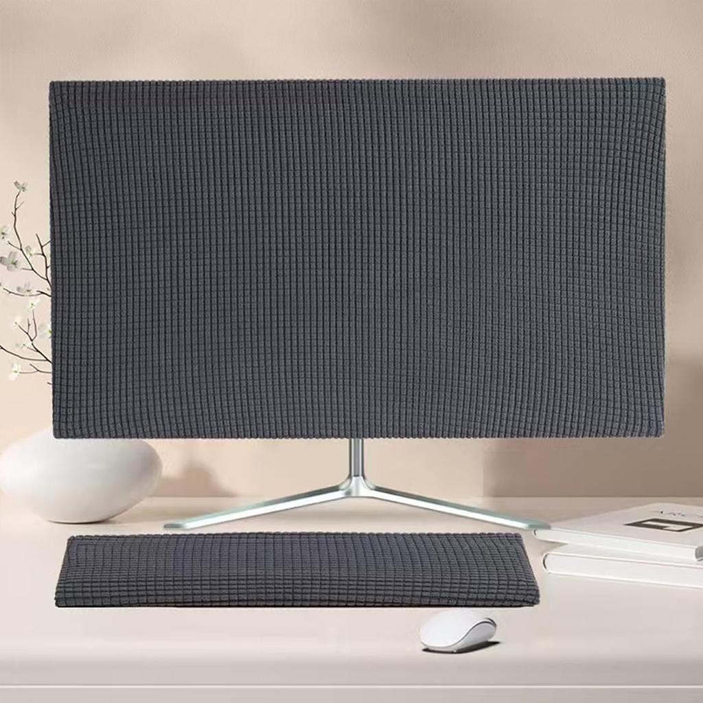2pcs Set (1pc Monitor Cover And 1pc Keyboard Cover) Dust Cover for Desktop Computer Monitors,Suitable for 24 to 30-Inch Monitors