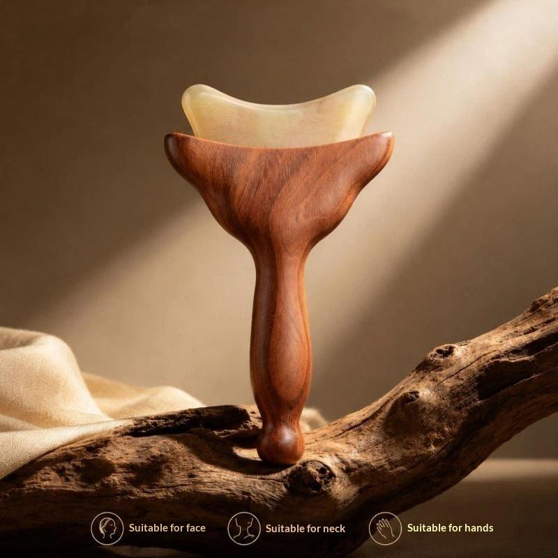 Sandalwood Facial Massage Tools Scraping Board Acupoint Neck Face Massager Facial Lifting Wrinkle Remover Beauty Skin Care Tools