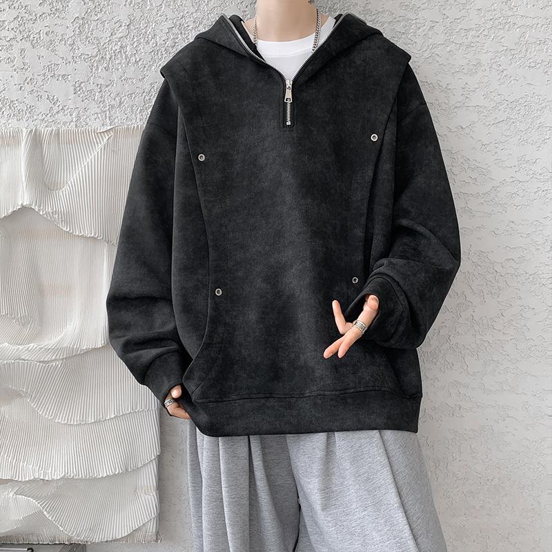 

Толстовка с капюшоном для мужчин на весну и осень, модный свободный повседневный пуловер, универсальная подростковая куртка с принтом тай-дай M