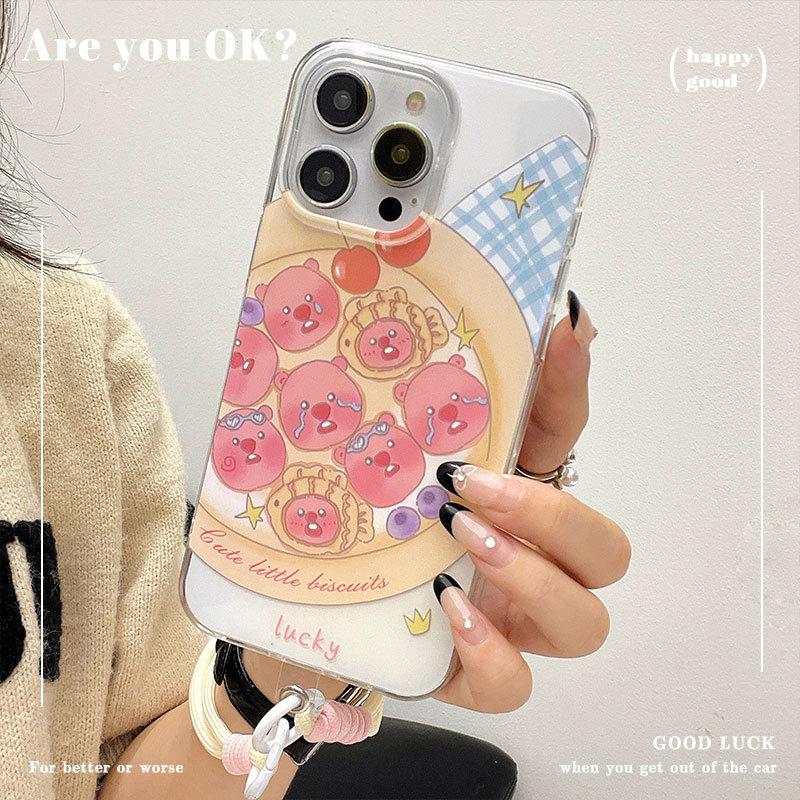 Small Biscuit Ruby Large Hole Shell Suitable for Apple 16promax Mobile Phone Case IPhone 15 Protective Case