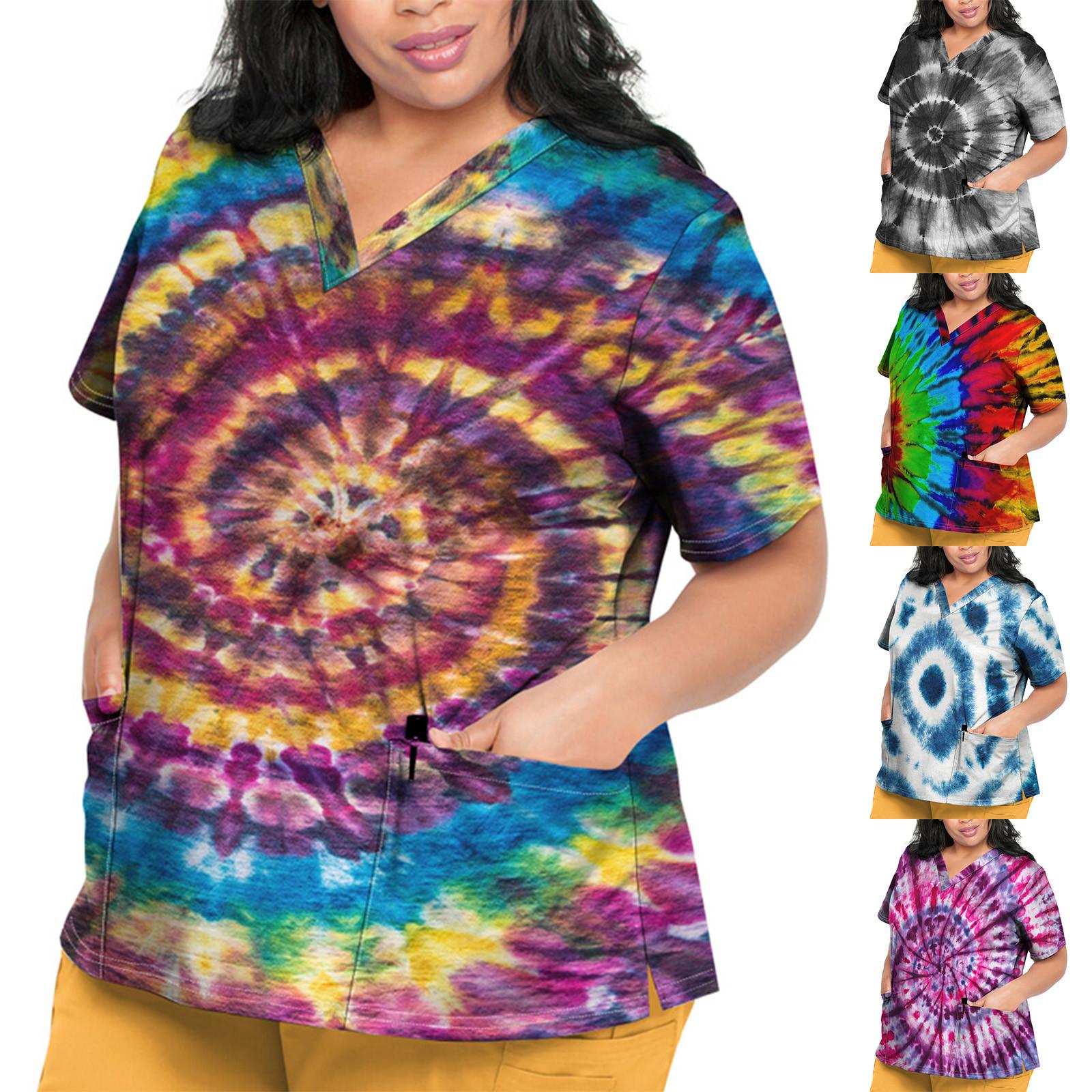 

Женские персонализированные топы с v-образным вырезом и короткими рукавами с принтом Хэллоуина, рабочие футболки