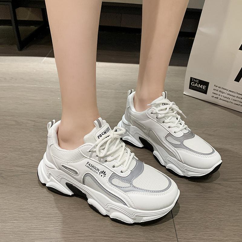 

Мода 2024 Весна и Осень Новые Женские Модные Повседневные Кроссовки Плоские Воздухопроницаемые Кроссовки На Шнуровке 40 белый