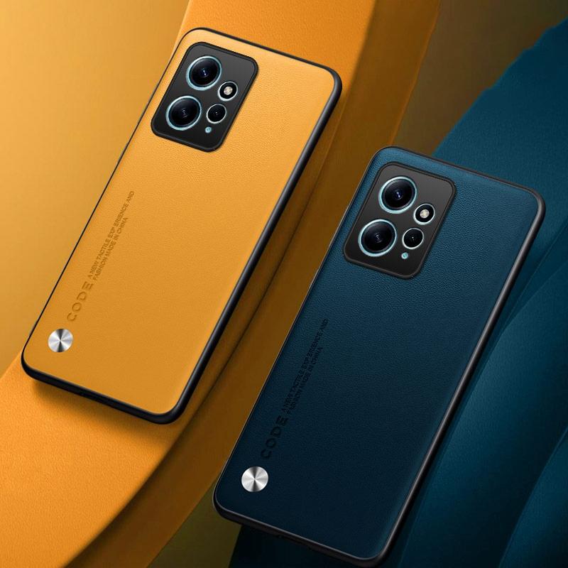 Luxury PU Leather Case For Xiaomi Redmi Note 12 4G Back Cover Matte Silicone Full Protection Phone Case For Redmi Note12 Coque