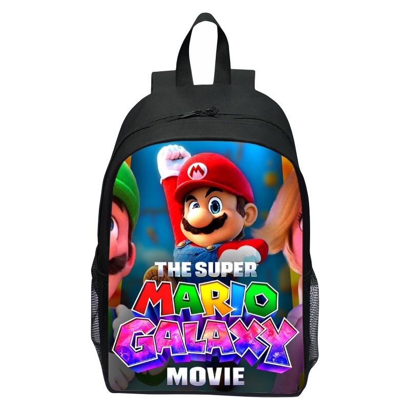 Super Mario Kids Backpack Elementary Student Cartoon Mario Print Bookbag New
