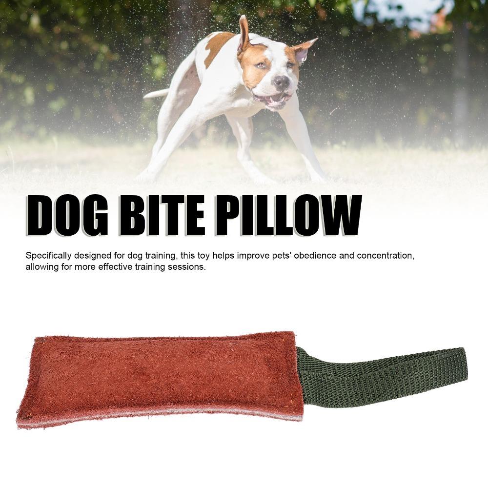 Teething Bite Stick Genuine Leather Tug Toy Dog Training Stick  Pet Daily Entertainment