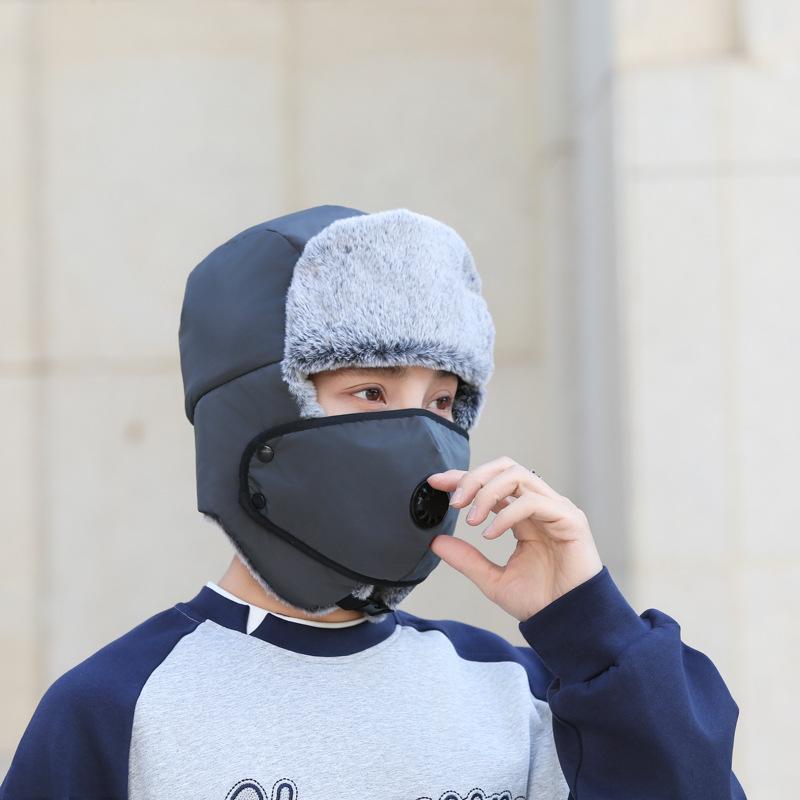 Winter Men's Windproof Ear Protection Warm Hat Outdoor Riding Pullover Hat Fleece Thickened Outdoor Cold Hat