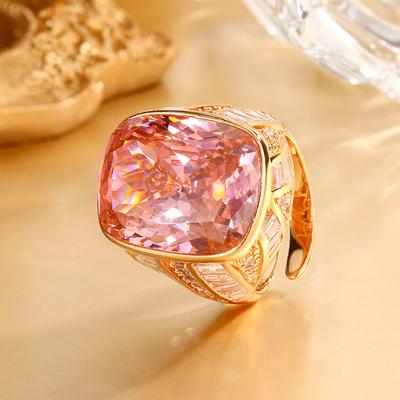 Schmuck Kupferboden Vergoldet Simulation Trockenrose Kupfer Eingelegt Retro Leichter Luxusring Damen 15 * 20