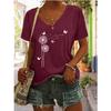 JPNTKY Women's Fashion Casual V-Neck Short Sleeve  Blouses & Shirts
