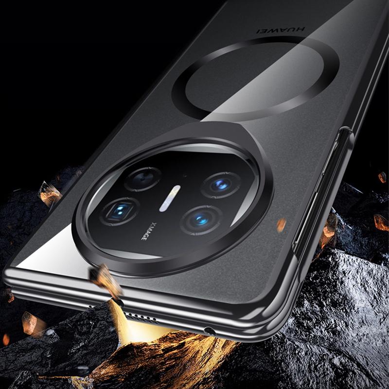 For Huawei Mate X5 Magnetic Case Clear Back PC Phone Cover with Kickstand