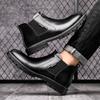 Marque de Luxe Bottes en Cuir pour Hommes Italien Extérieur Affaires Designer Travail Robe Bottines pour Hommes Fait Main Chaussures Formelles Décontractées