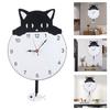 Quiet Movement Acrylic Pendulum Wall Clock with Funny Cats Fish Design Arabic Numerals for Living Room Bedroom Decors