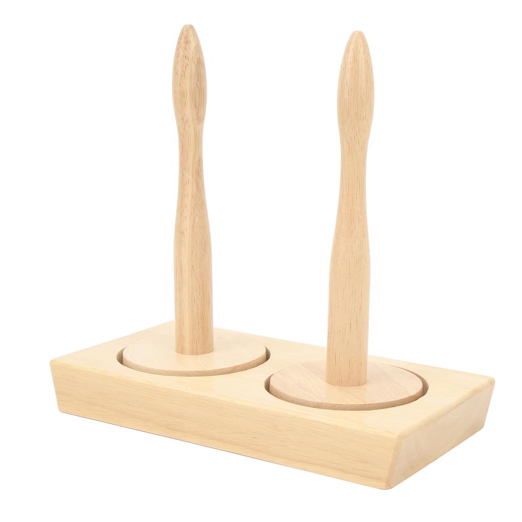 Doppelter Garnknäuelhalter Spindel Holz Näh Häkelwerkzeug Spinnwolle Fadenhalter Spender