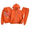 Children's Fashion  Long Sleeve Zipper Hooded Sweatshirt Sweatpants Solid Color Pocket Sweatshirt Set